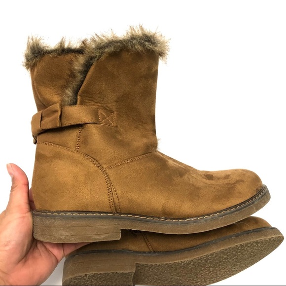 AMANDA BLUE faux suede bow back windsor boots zip side size 10/41 - Picture 2 of 15